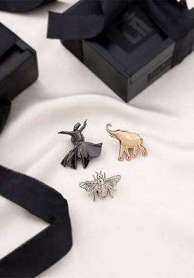 Happiness Herald Set Of 3 Textured Brooches