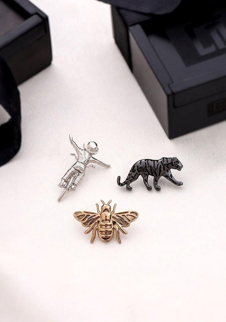 Fleet Of Freedom Set Of 3 Textured Brooches