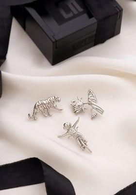 Novel Nobility Set Of 3 Textured Brooches