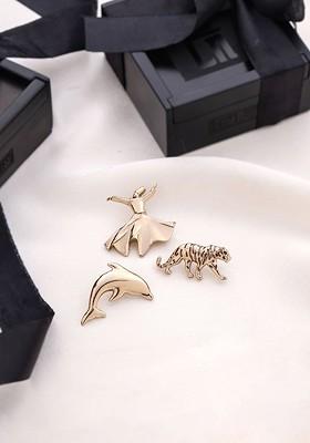 Royal Clan Set Of 3 Textured Brooches