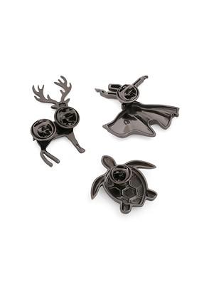 Set Of 3 Brass Brooch