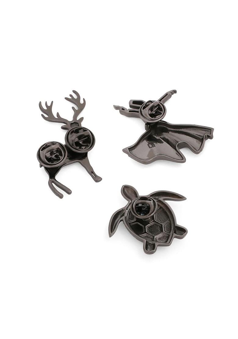 Set Of 3 Brass Brooch