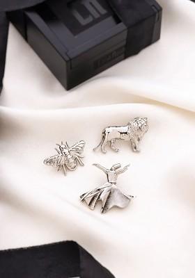 Regal Rule Set Of 3 Textured Brooches