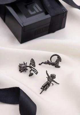 Set Of 3 Brass Brooch