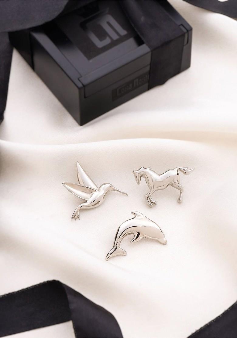 Set Of 3 Brass Brooch