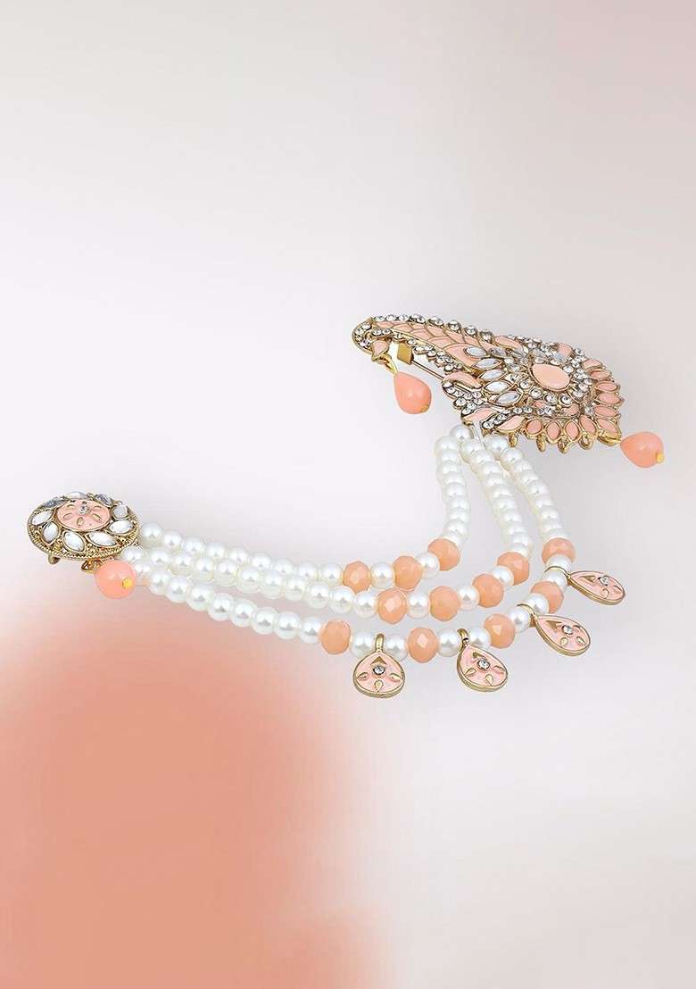Men Triple Layered Mala Meenakari Work Kalangi Brooch - Indya