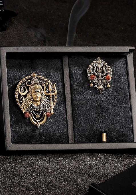Set Of 2 Mahadev Detail Broochs