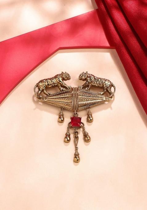 Men Fire Of Tiger Statement Brooch