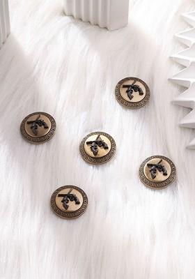 Men Set Of 5 Gold Plated Crossed Guns Design Brooch