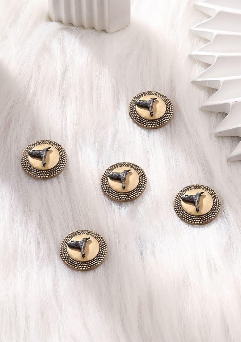 Men Set Of 5 Gold Plated Bird Design Brooch