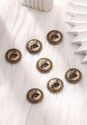 Men Set Of 7 Gold Plated Leopard Design Buttons