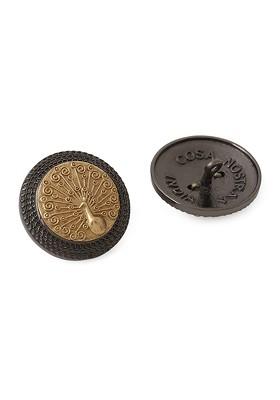 Men Set Of 5 Gold Plated Peacock Design Buttons