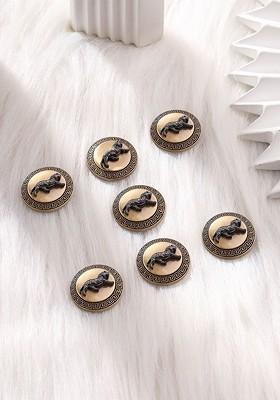 Men Set Of 7 Gold Plated Stone Beads Studded Tiger Brooch