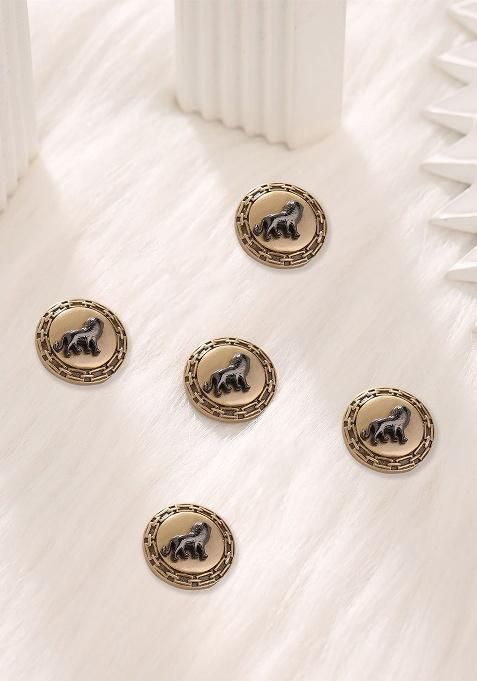Set Of 5 Gold Plated Brooch