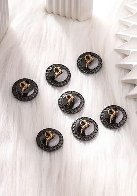 Men Set Of 7 Gold Plated Capricorn Buttons