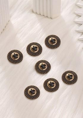 Men Set Of 7 Gold Plated Turtle Twist Brooch