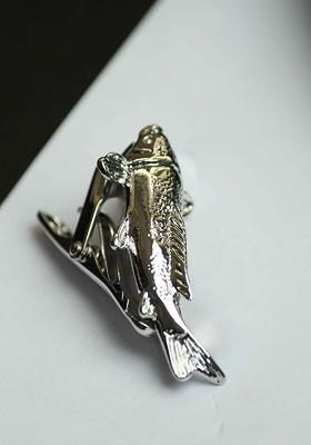 Men Brass Fish Tie Bar