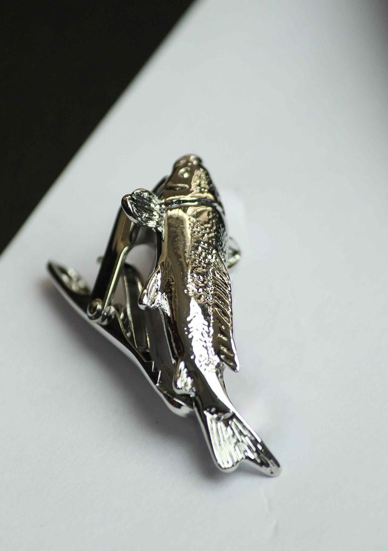 Men Brass Fish Tie Bar