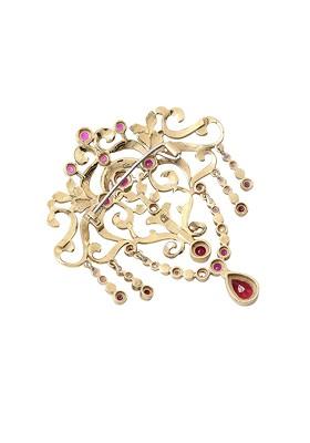 Men Brass Stone Studded Glitz Brooch