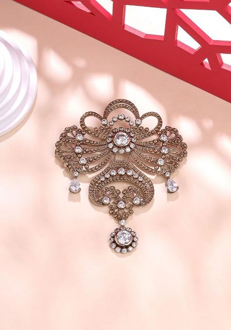 Men Artificial Stones And Beads Studded Amaze Allure Brooch