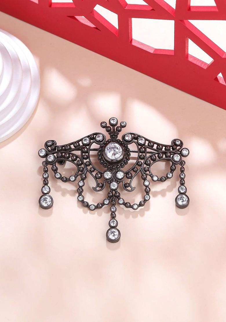 Men Artificial Stones And Beads Brooch