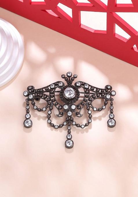 Men Artificial Stones And Beads Brooch