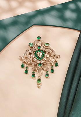 Men Stone Studded Victorian Vogue Brooch