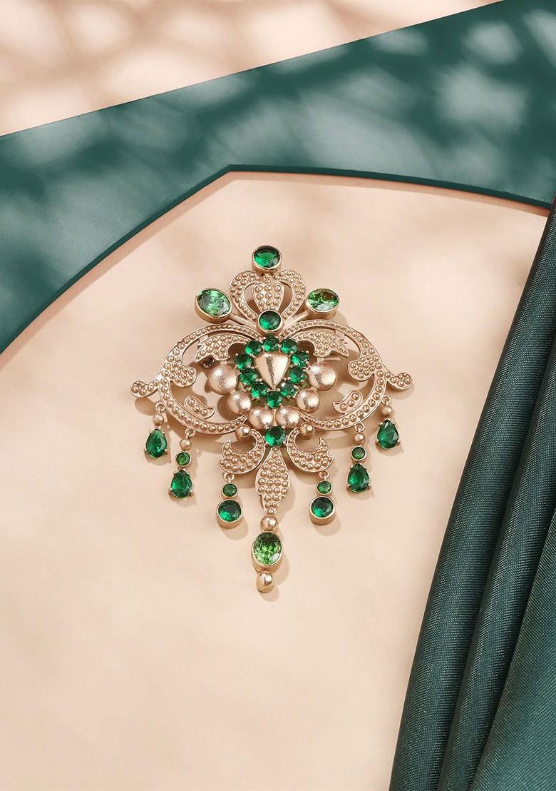 Men Stone Studded Victorian Vogue Brooch