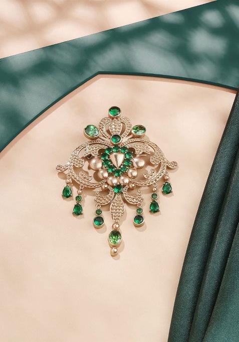 Men Stone Studded Victorian Vogue Brooch