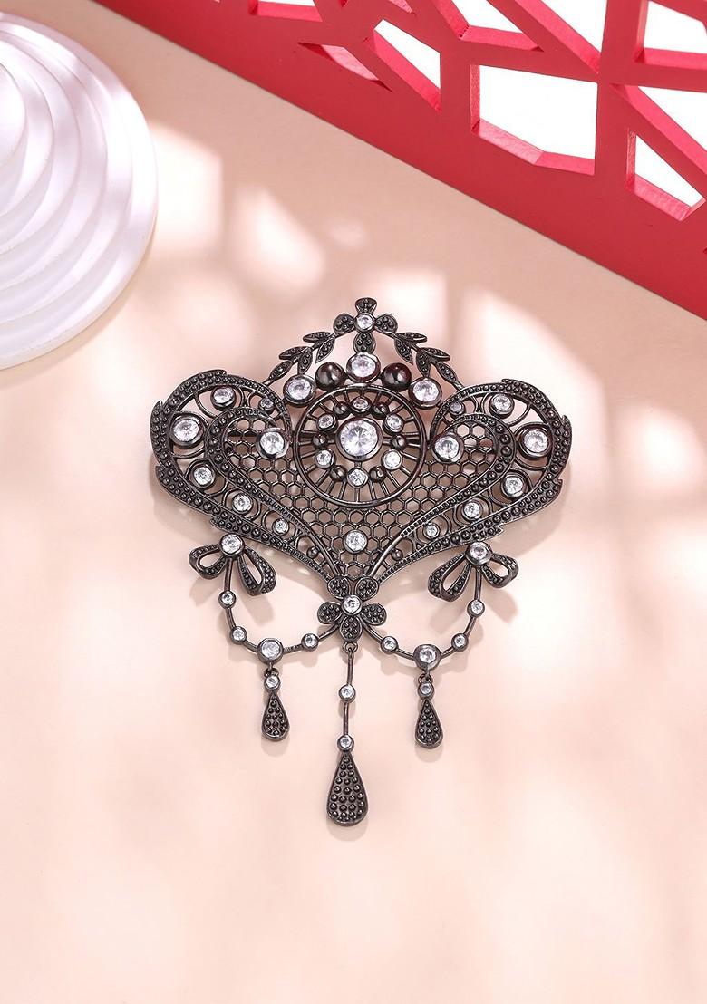 Men Stones Studded Intricate Delight Brooch