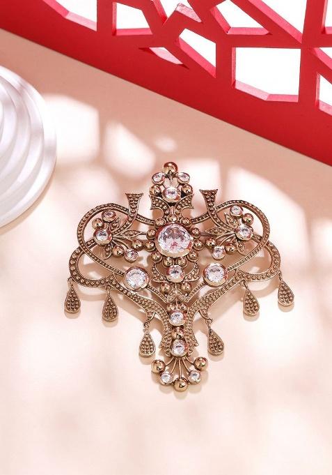 Stone Studded Grace Of Garden Brooch