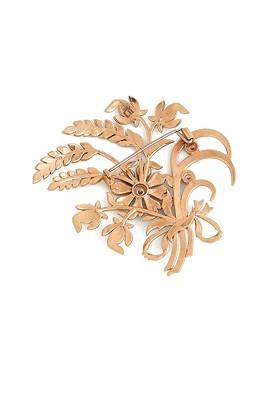 Men Stone Studded Floral Fabel Brooch