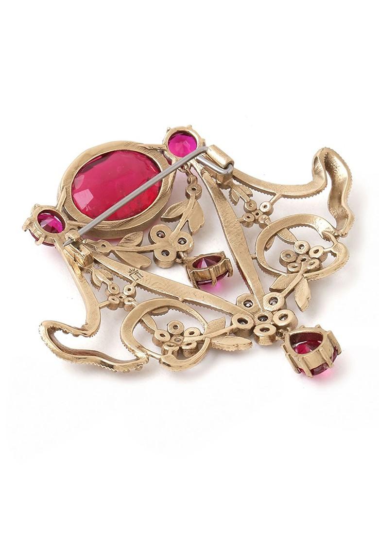 Men Metallic Royal Lamp Stud Brooch