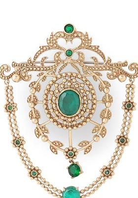 Men Stones Studded Shield Brooch