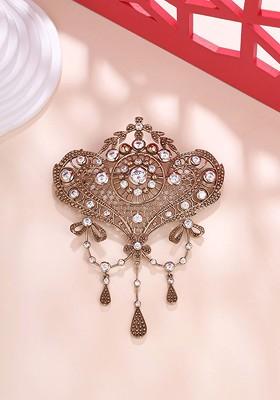 Men Metallic Intricate Delight Brooch