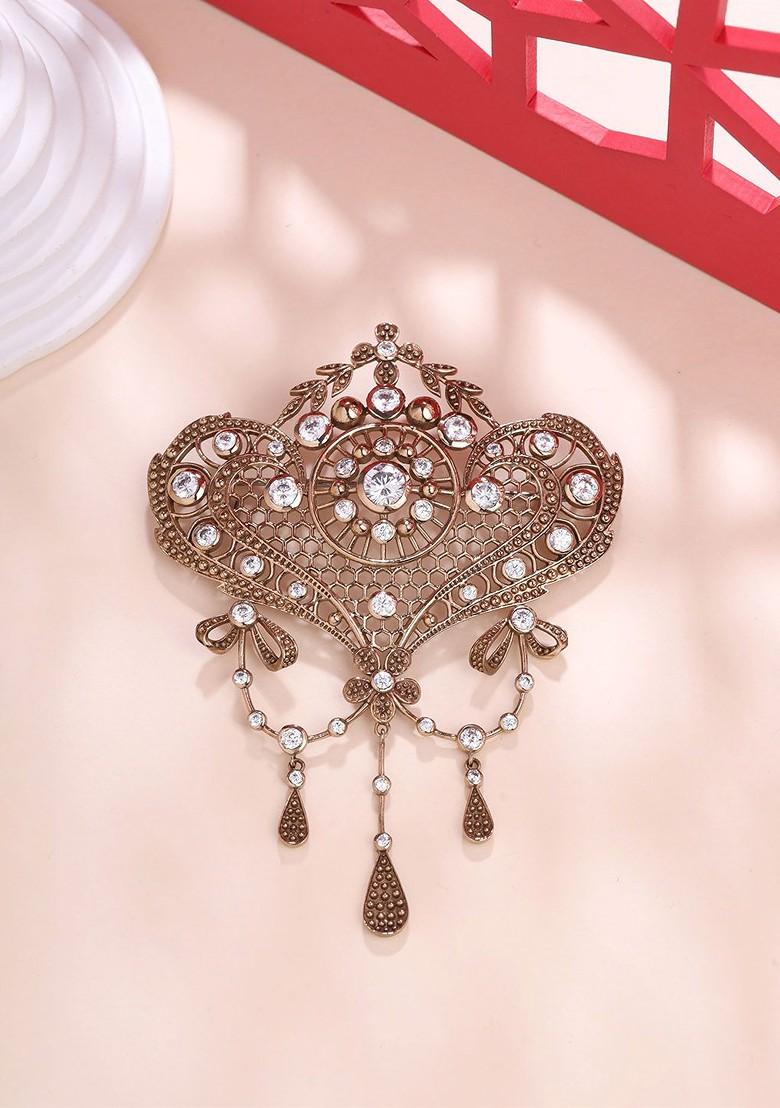 Men Metallic Intricate Delight Brooch