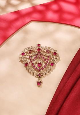 Men Stone Studded Beaded Elite Enigma Brooch