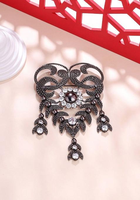 Men Elite Extravagance Stone Studed Brooch