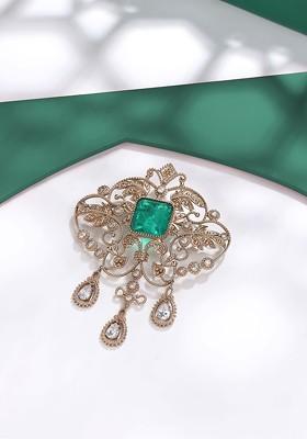 Men Artificial Stones And Beads Brooch