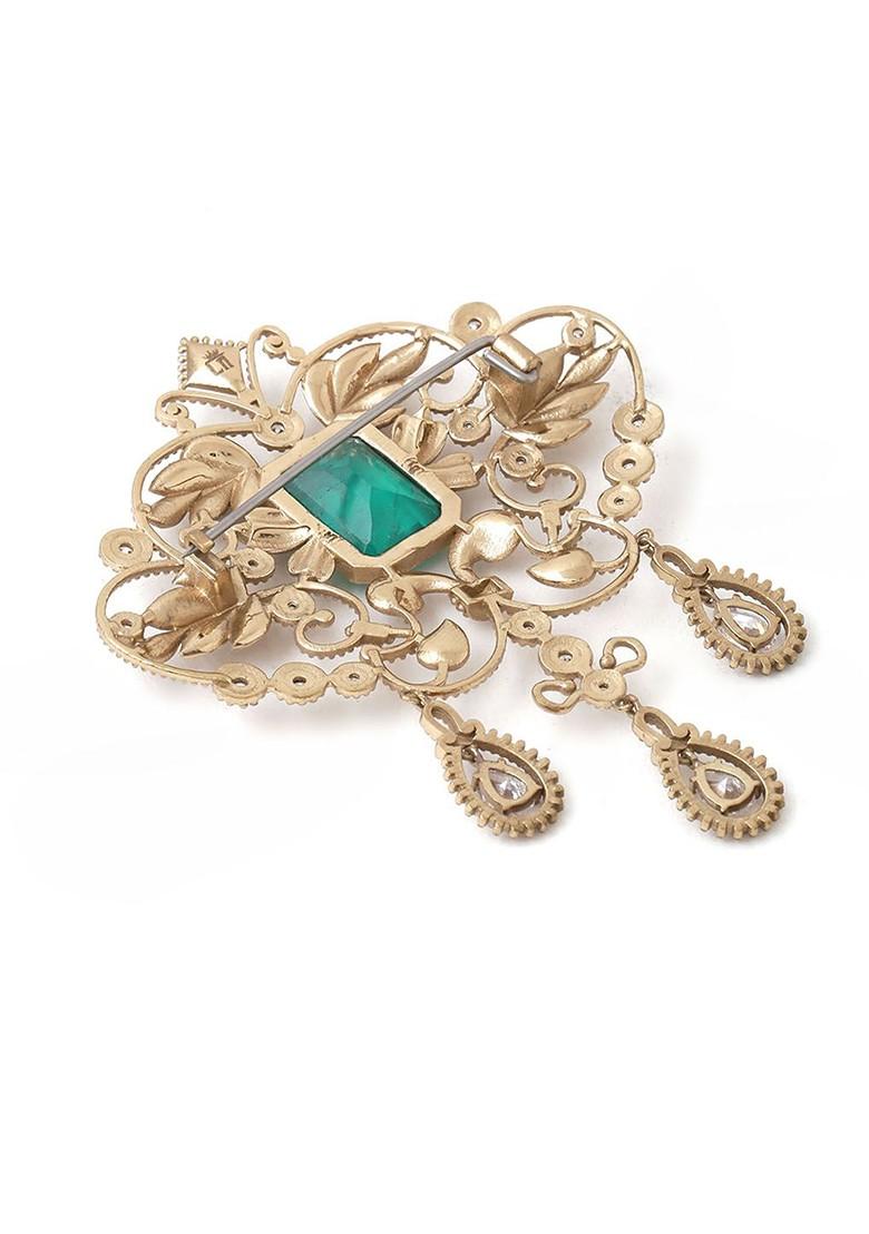 Men Artificial Stones And Beads Brooch