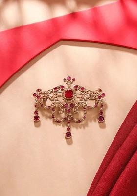 Men Antique Marvel Stone Studded Charm Brooch