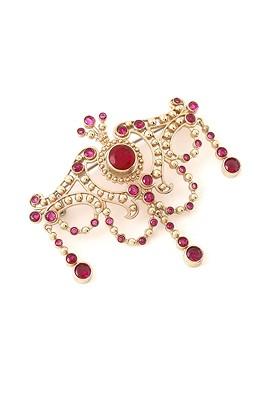 Men Antique Marvel Stone Studded Charm Brooch