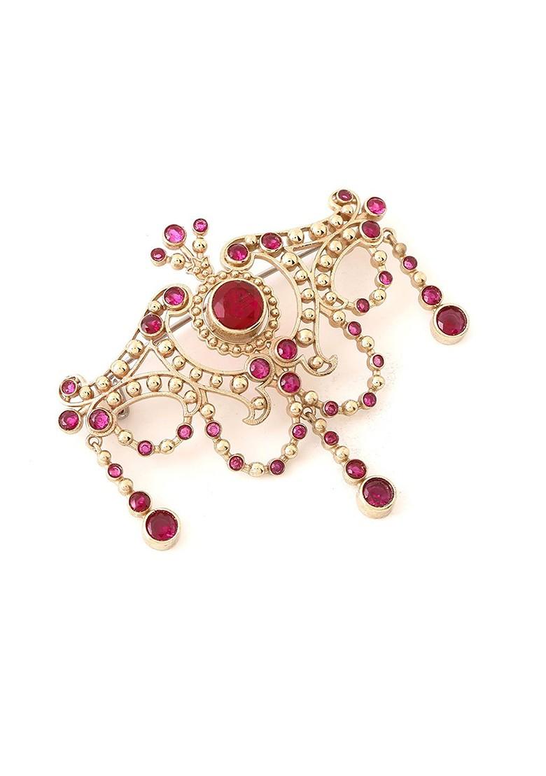 Men Antique Marvel Stone Studded Charm Brooch