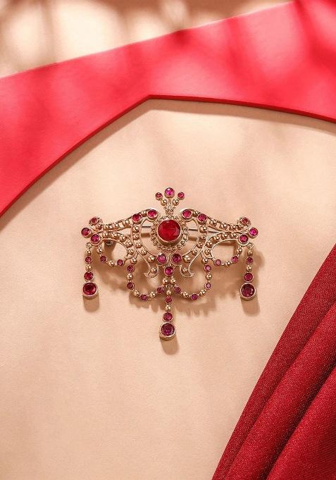 Men Antique Marvel Stone Studded Charm Brooch