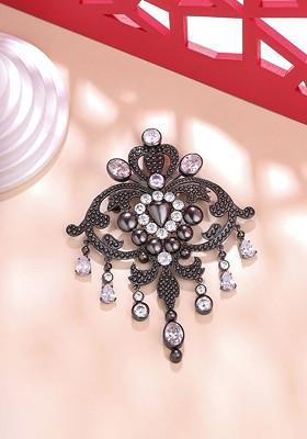 Men Stone Studded Victorian Vogue Brooch
