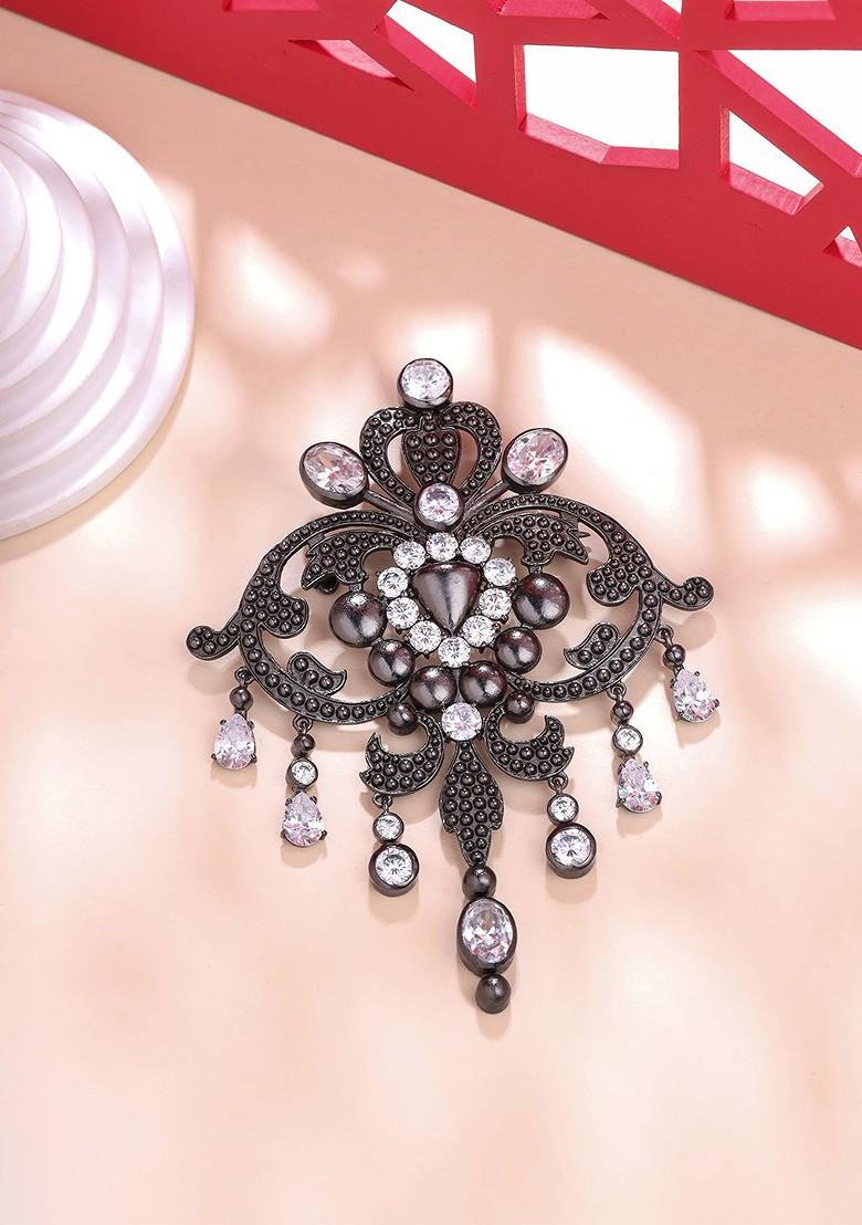 Men Stone Studded Victorian Vogue Brooch