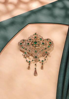 Men Artificial Stones And Beads Brooch