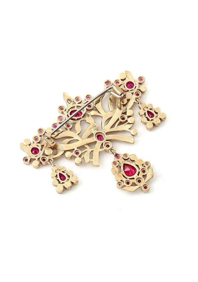 Men Artificial Stones And Beads Wonder Brooch