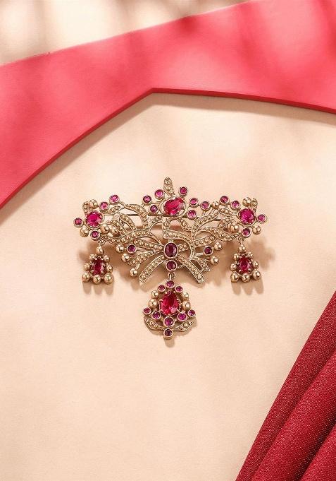 Men Artificial Stones And Beads Wonder Brooch