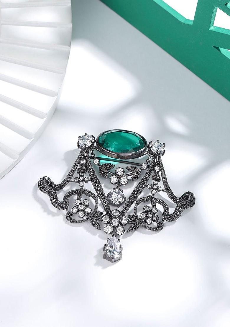 Men Artificial Stones And Beads Brooch